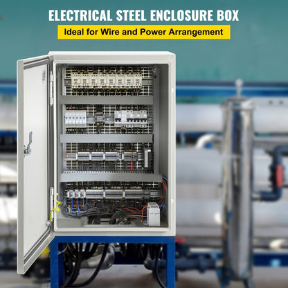 Steel Electrical Junction Box, 30x20x15 cm, IP66 Waterproof, Lockable