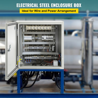 VEVOR NEMA Steel Enclosure, 16 x 16 x 8\'\' NEMA 4X Steel Electrical Box, IP66 Waterproof