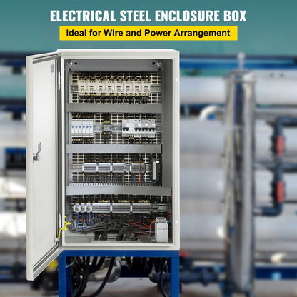 Steel Electrical Enclosure, 0.5 x 0.3 x 0.25m, IP66 Waterproof, Lockable Box