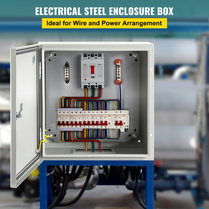 VEVOR NEMA Steel Enclosure, 20 x 20 x 6\'\' NEMA 4X Steel Electrical Box, IP66 Waterproof