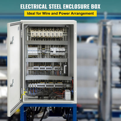 Steel Electrical Enclosure Box, IP66, 60x40x25 cm, Lockable & Waterproof
