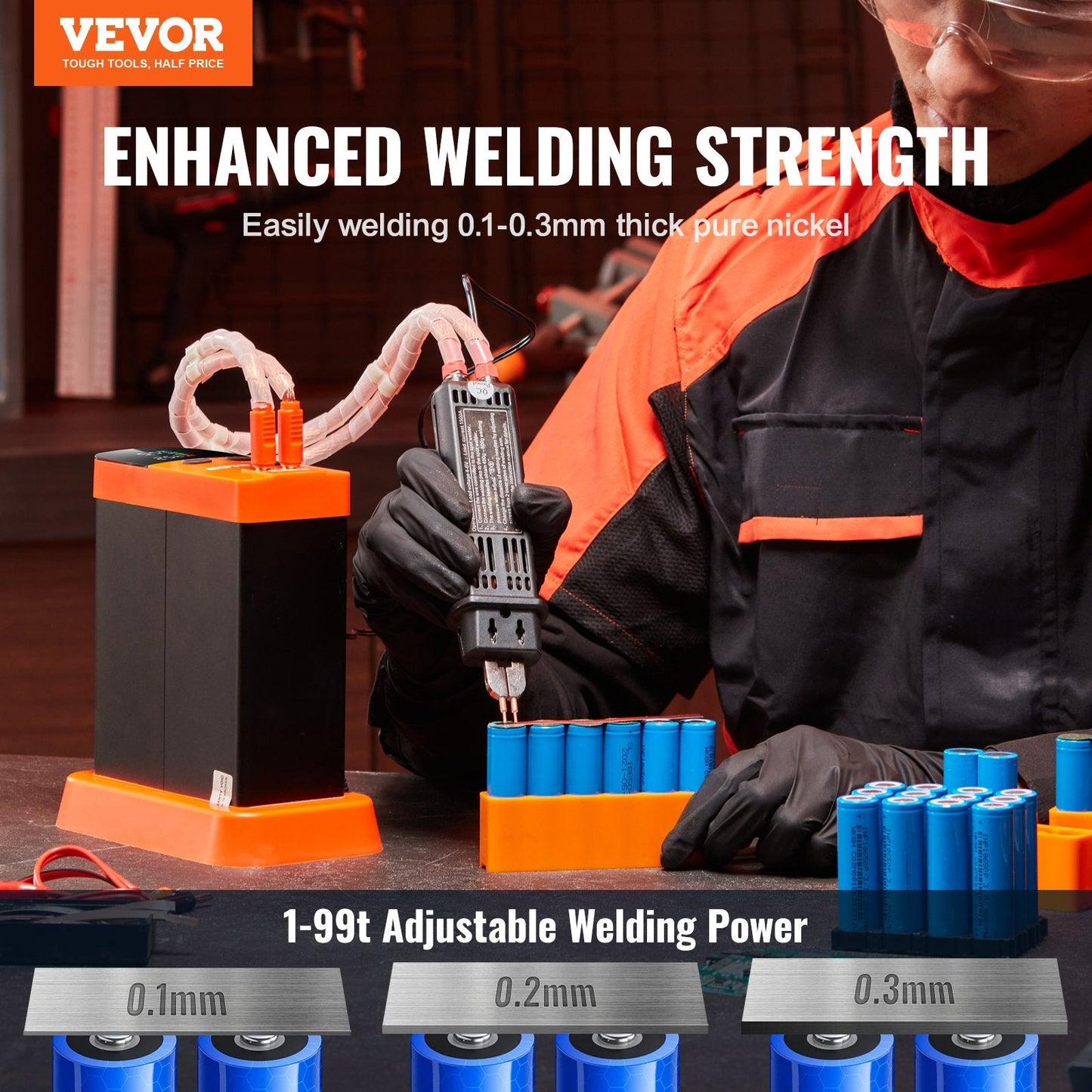 14.5KW Portable Battery Spot Welder with LED Display, 0.1-0.3mm Nickel Welding
