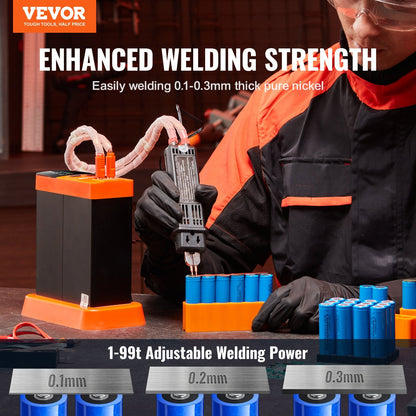 14.5KW Portable Battery Spot Welder with LED Display, 0.1-0.3mm Nickel Welding
