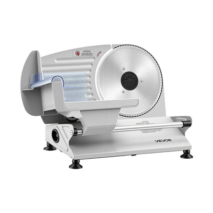 Meat Slicer, Electric Deli Slicer with Two 190mm SUS420 Blades & 0-15mm Adjustable Thickness, 200W Home Food-Slicer for Frozen Meat, Ham, Baguett, Steak