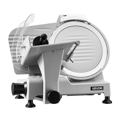 Commercial Meat Slicer, 300W Electric Cutter, Removable 25cm Carbon Steel Blade and Food Tray, 0-12mm Adjustable Thickness Food Slicer Machine,for Frozen Meat, Ham, Baguett, Steak, ETL Approved