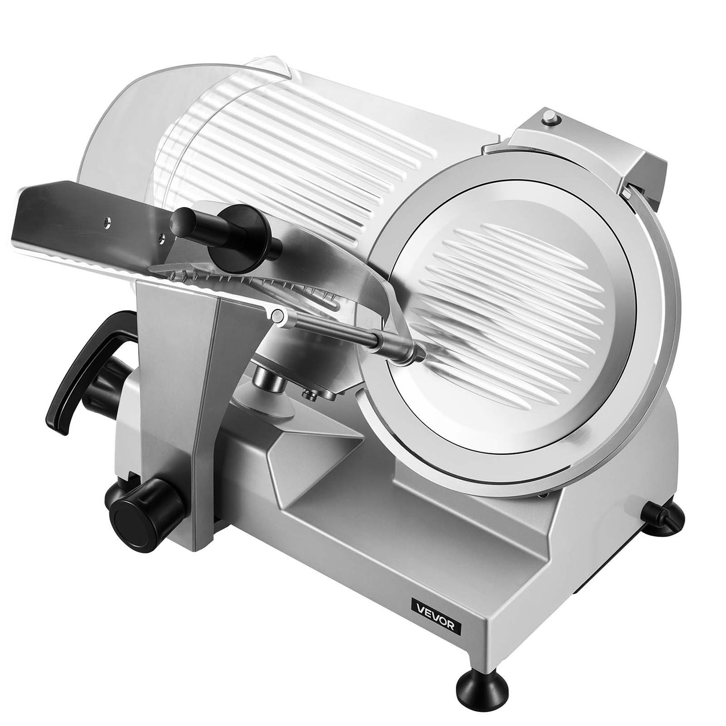 Commercial Meat Slicer, 400W Electric Cutter, Removable 30cm Carbon Steel Blade and Food Tray, 0-15mm Adjustable Thickness Food Slicer Machine, for Frozen Meat, Ham, Baguett, Steak, ETL Approved