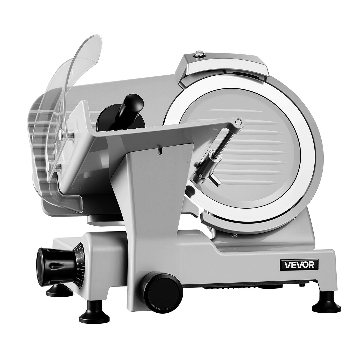 Commercial Meat Slicer 300W Electric Cutter 22cm Carbon Steel Blade, Food Slicer Machine with Removable Blade and Food Tray, 0-12mm Adjustable Thickness ,for Frozen Meat, Ham, Baguett, Steak