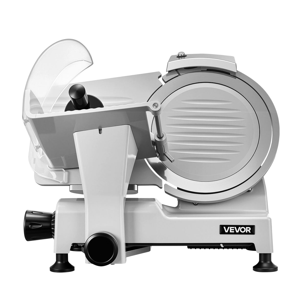 Commercial Meat Slicer 300W Electric Cutter 22cm Carbon Steel Blade, Food Slicer Machine with Removable Blade and Food Tray, 0-12mm Adjustable Thickness ,for Frozen Meat, Ham, Baguett, Steak