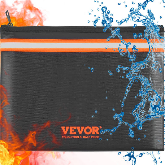 VEVOR Fireproof Document Bag, 330x255 mm Fireproof Money Bag 2000℉, Fireproof and