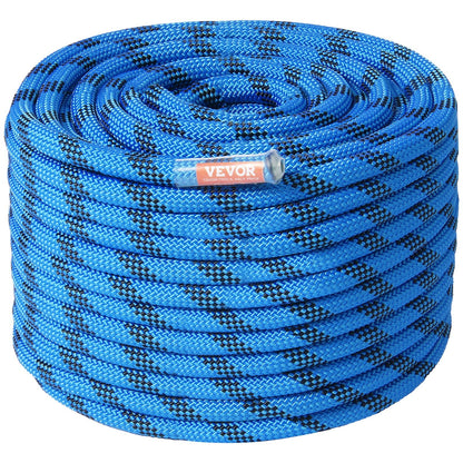 12.7mm Static Climbing Rope 38M Blue - High Strength with Storage Bag