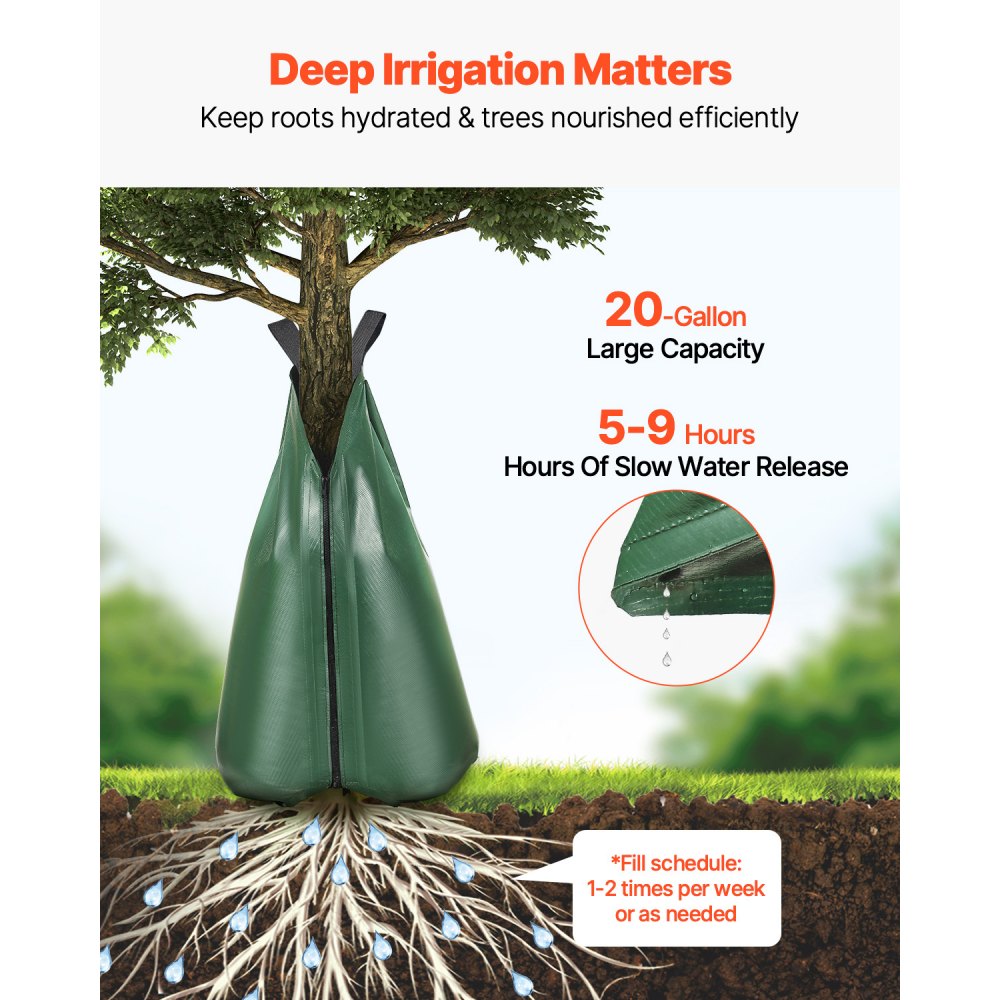 VEVOR Tree Watering Bag 3 Packs 20 Gallons Slow Release Tree Water Bag Durable