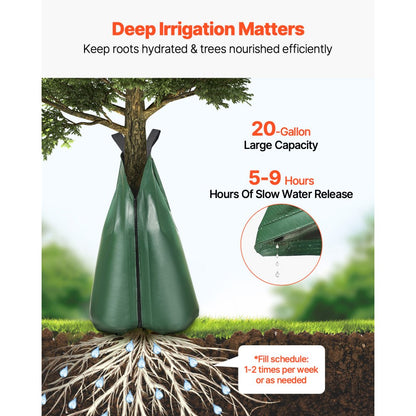 VEVOR Tree Watering Bag 3 Packs 20 Gallons Slow Release Tree Water Bag Durable