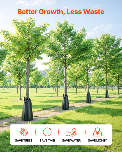 75.7 L Tree Watering Bags, 4 Pack 3-4 Hours Slow Release Gator Bags for Trees, Heavy Duty PE Tree Drip Irrigation Bag with Zipper, Durable & Reusable Deep Root Shrub Watering Bag