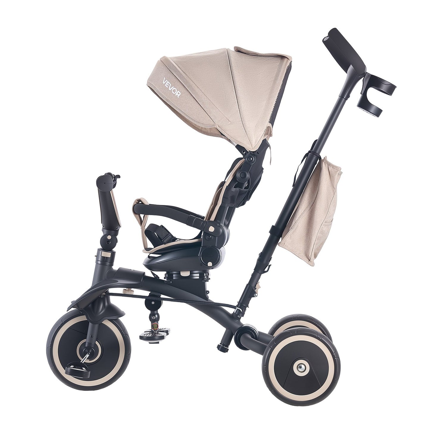 Toddler Tricycle & Stroller for 18 Months to 5 Year Old, 7-in-1 Kids Trike with Parent Push Handle, Canopy, Rotating Seat and Storage, Tricycle for Toddlers, Birthday Toy for Boys and Girls
