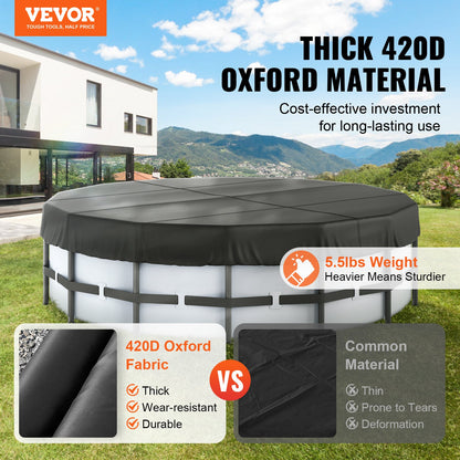 VEVOR 4.57m Round Pool Cover, Solar Covers for Above Ground Pools, Safety Pool Cover