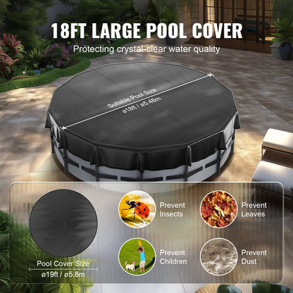 5.49m Round Solar Pool Cover, Waterproof & Dustproof, for Above Ground Pools