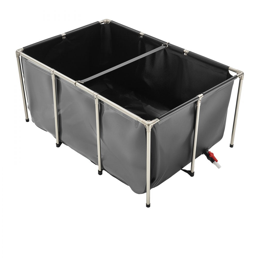 VEVOR Canvas Fish Pond Above Ground Koi Tank 1023.3 L with Clear Viewing Panel