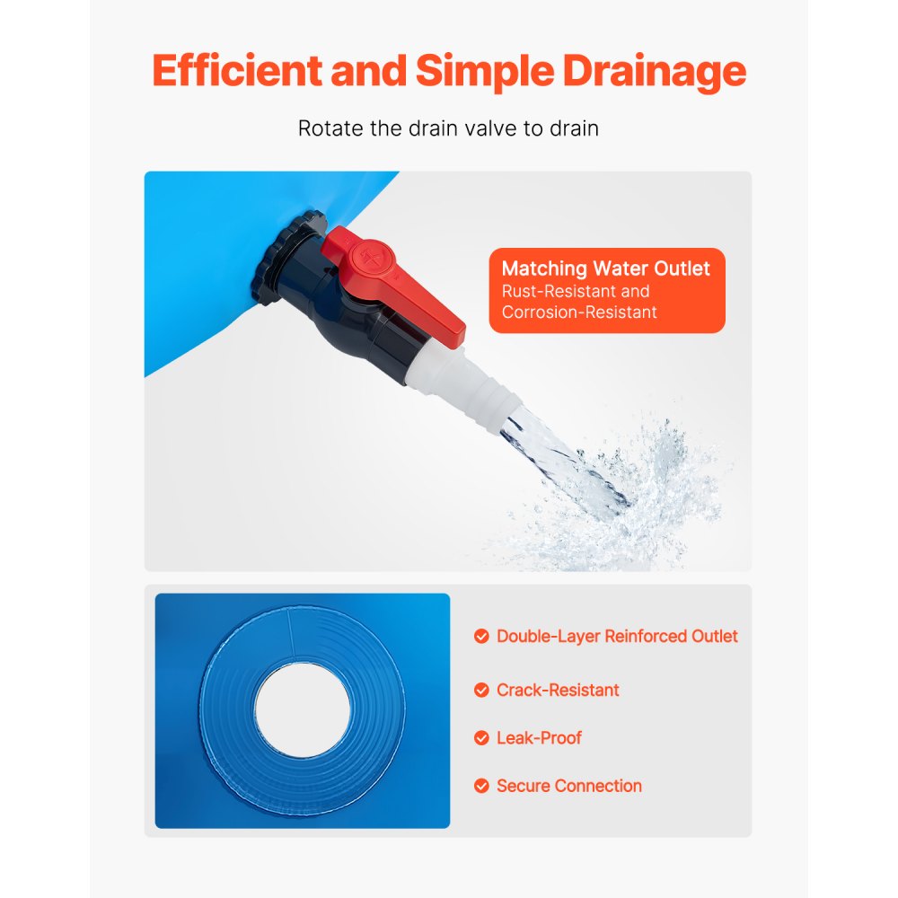 Canvas Fish Pond Above Ground Fish Tank 1700 L Round Koi Pond (Blue)