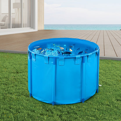 Canvas Fish Pond Above Ground Fish Tank 1700 L Round Koi Pond (Blue)