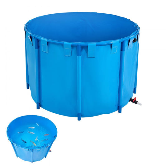 Canvas Fish Pond Above Ground Fish Tank 1700 L Round Koi Pond (Blue)