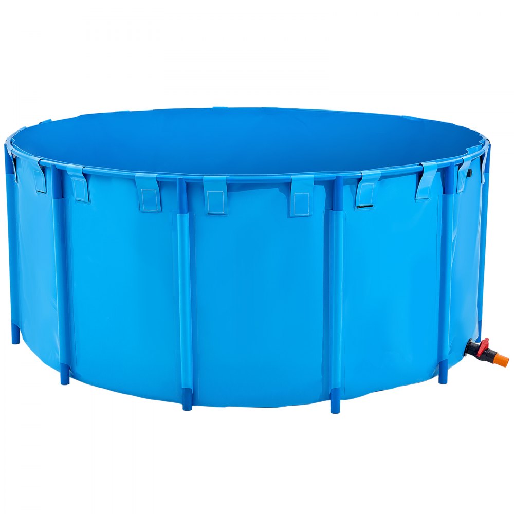 Canvas Fish Pond Above Ground Fish Tank 5000 L Round Koi Pond (Blue)