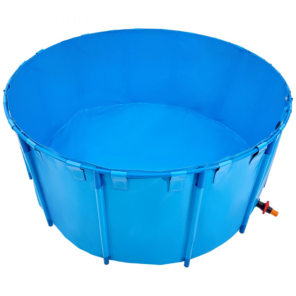 Canvas Fish Pond Above Ground Fish Tank 5000 L Round Koi Pond (Blue)