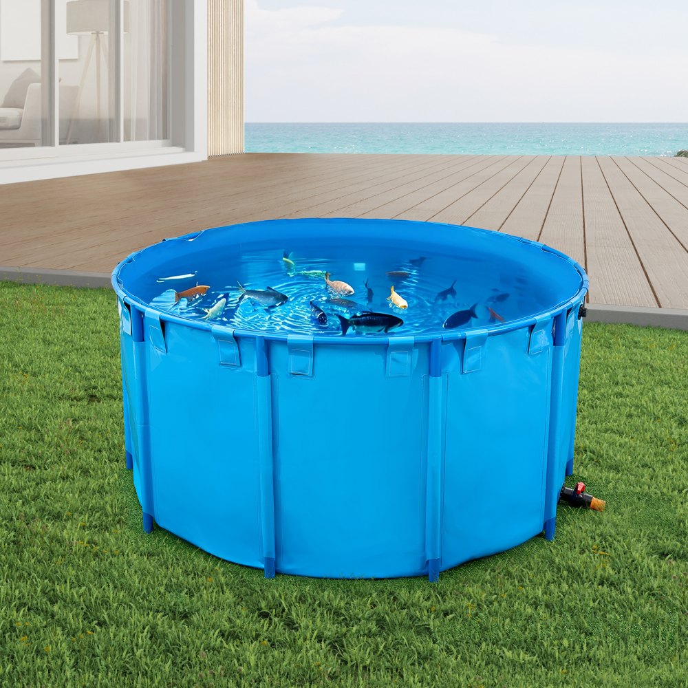 VEVOR Canvas Fish Pond Above Ground Fish Tank 3100.22 L Round Koi Pond (Blue)