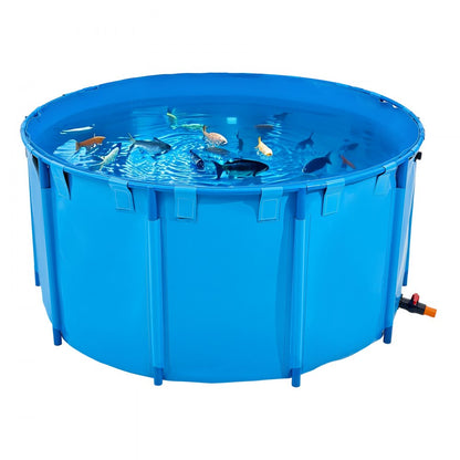 VEVOR Canvas Fish Pond Above Ground Fish Tank 3100.22 L Round Koi Pond (Blue)