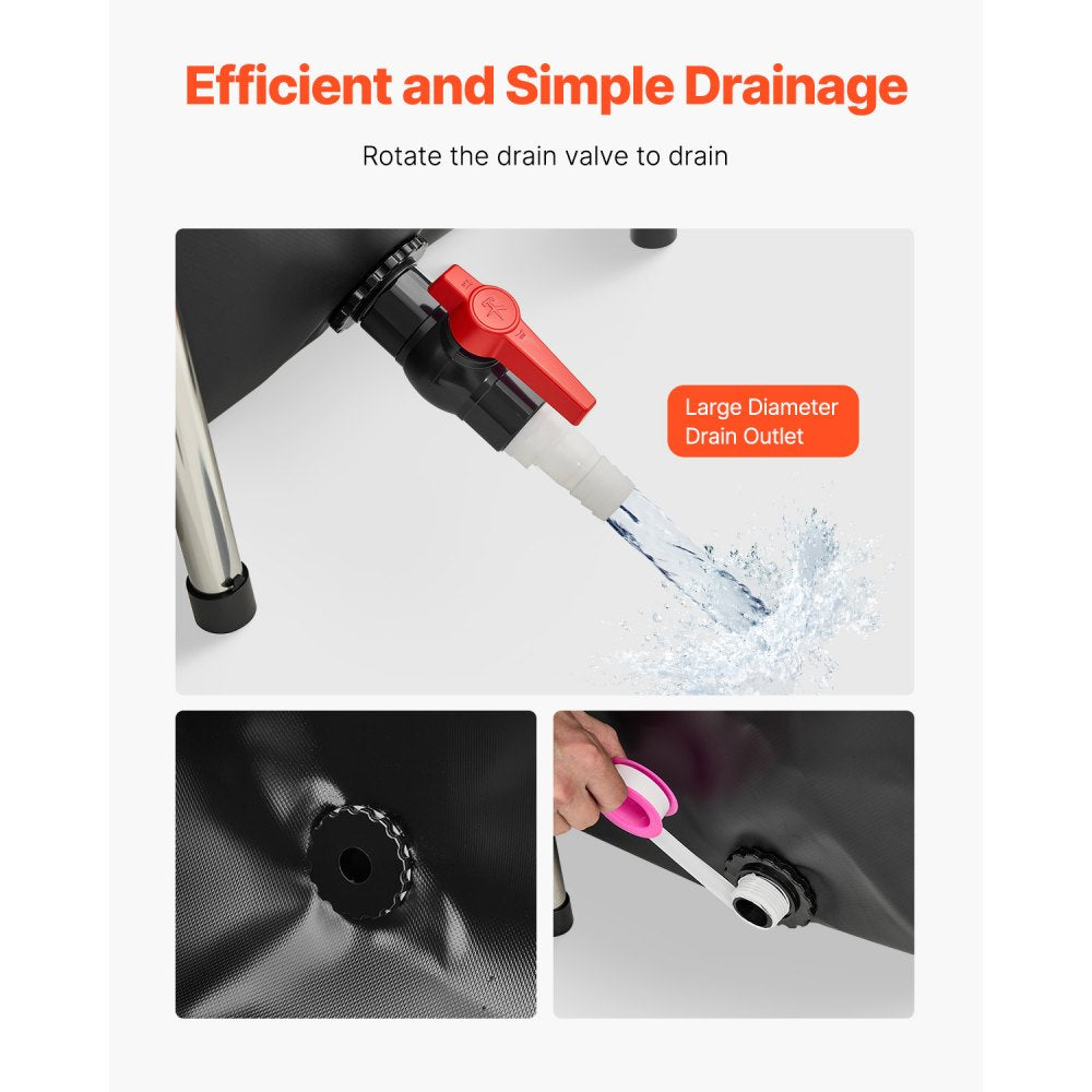 Canvas Fish Pond Above Ground Koi Tank 480 L with Clear Viewing Panel