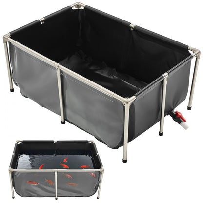 Canvas Fish Pond Above Ground Koi Tank 480 L with Clear Viewing Panel