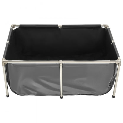 Canvas Fish Pond Above Ground Koi Tank 480 L with Clear Viewing Panel