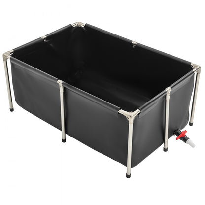 Canvas Fish Pond Above Ground Koi Tank 480 L Rectangular Pond (Black)