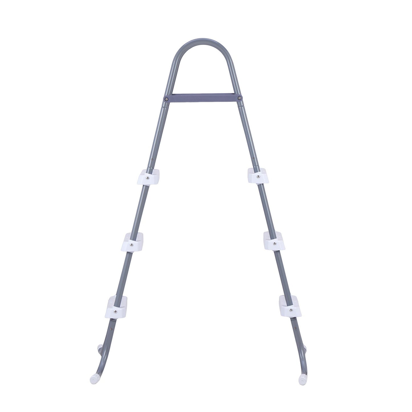 Above Ground Pool Ladder, 3-Step Steel A-Frame Swimming Pool Stairs for 106.7 cm High Wall, 136 kg Capacity Entry/Exit Steps with Secure Non-Slip Sturdy Wide Step, Easy Setup, Gray & White