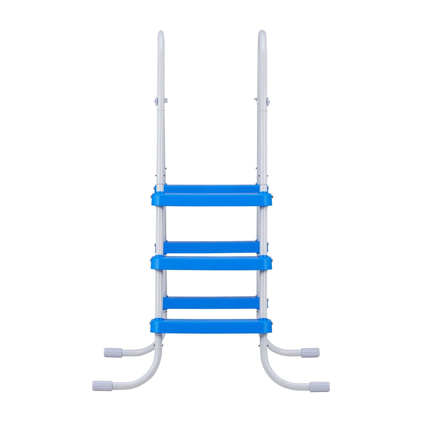 Above Ground Pool Ladder, 3-Step Steel A-Frame Swimming Pool Stairs for 91.4 cm High Wall, 136 kg Capacity Entry/Exit Steps with Secure Non-Slip Sturdy Wide Step, Easy Setup, White & Blue