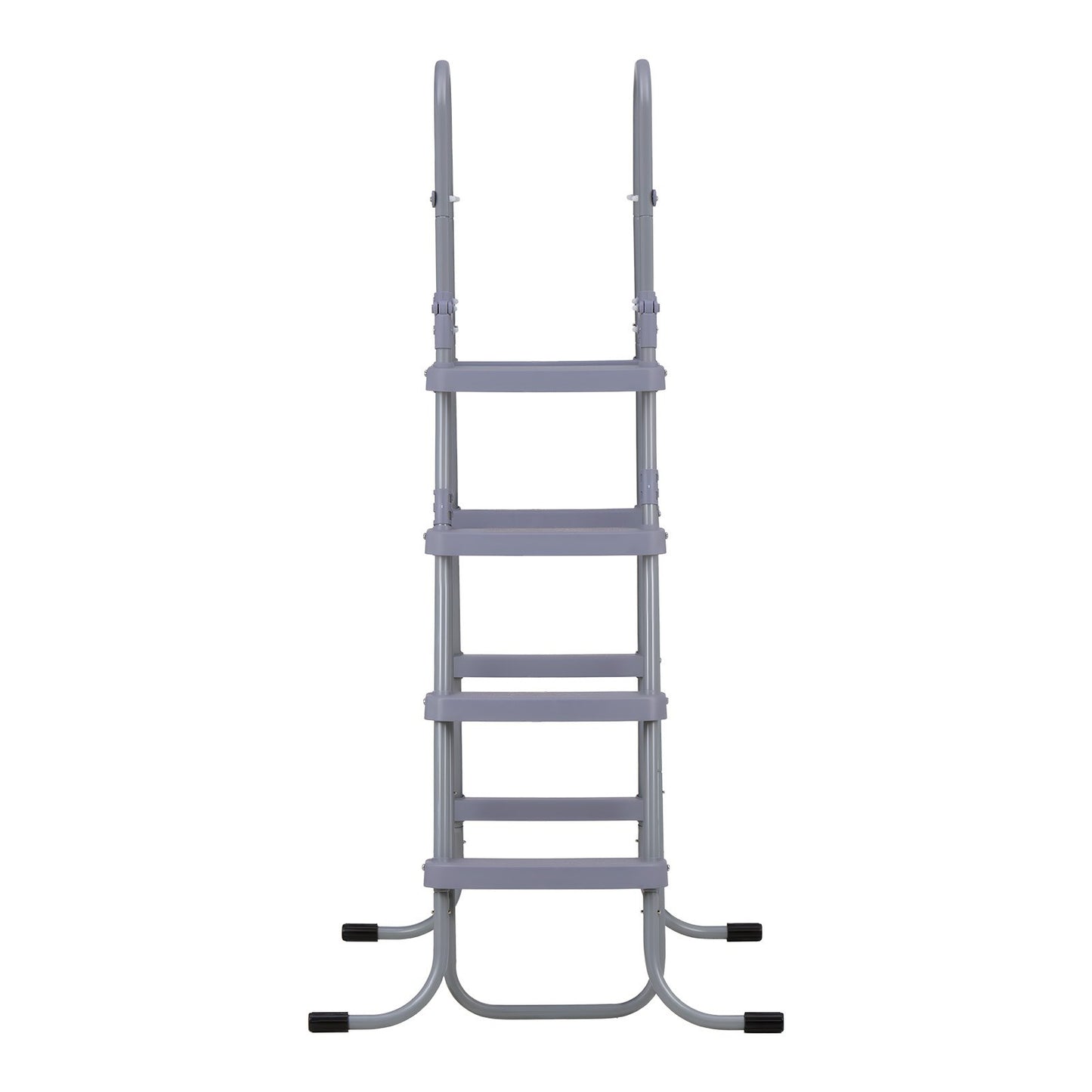 Above Ground Pool Ladder, 4-Step Steel A-Frame Swimming Pool Stairs for 132.1 cm High Wall, 136 kg Capacity Entry/Exit Steps with Secure Non-Slip Sturdy Wide Step, Easy Setup Outdoor, Gray