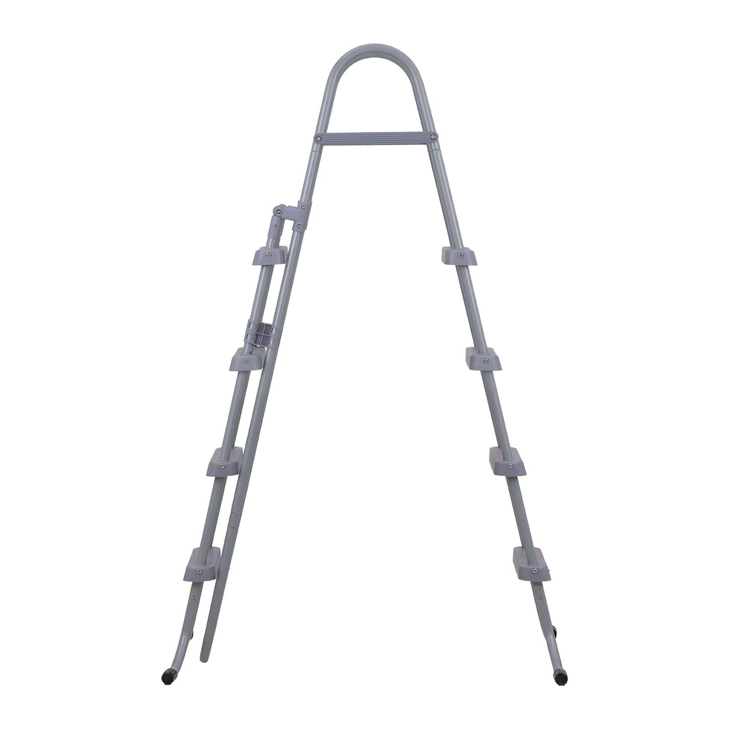 Above Ground Pool Ladder, 4-Step Steel A-Frame Swimming Pool Stairs for 132.1 cm High Wall, 136 kg Capacity Entry/Exit Steps with Secure Non-Slip Sturdy Wide Step, Easy Setup Outdoor, Gray