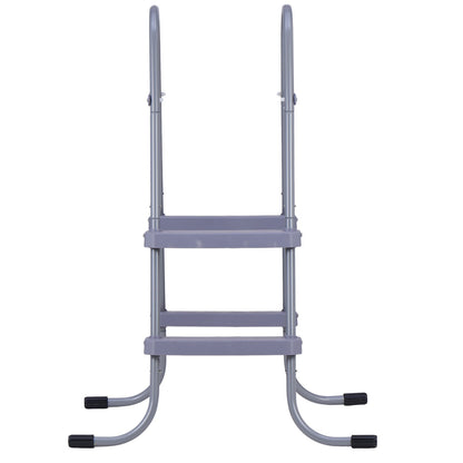Above Ground Pool Ladder, 2-Step Steel A-Frame Swimming Pool Stairs for 83.8 cm High Wall, 136 kg Capacity Entry/Exit Steps with Secure Non-Slip Sturdy Wide Step, Easy Setup Outdoor, Gray