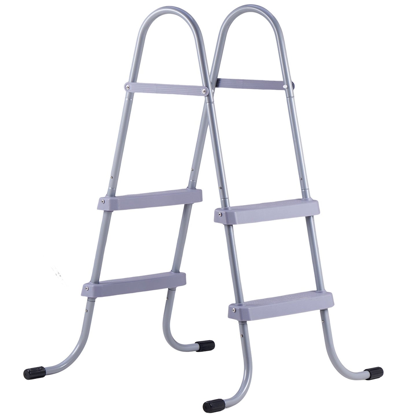 Above Ground Pool Ladder, 2-Step Steel A-Frame Swimming Pool Stairs for 83.8 cm High Wall, 136 kg Capacity Entry/Exit Steps with Secure Non-Slip Sturdy Wide Step, Easy Setup Outdoor, Gray