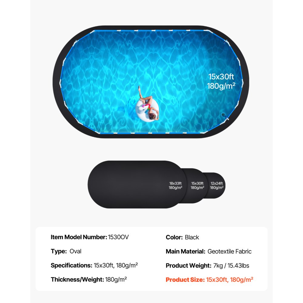 15x30 ft Oval Pool Liner Pad for Above Ground Pools Heavy Duty Pool Mat