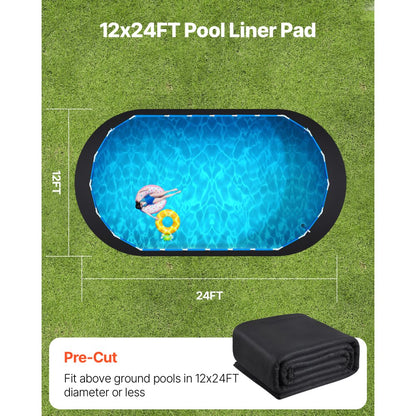 12x24 ft Oval Pool Liner Pad for Above Ground Pools Heavy Duty Pool Mat