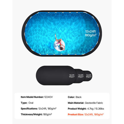 12x24 ft Oval Pool Liner Pad for Above Ground Pools Heavy Duty Pool Mat