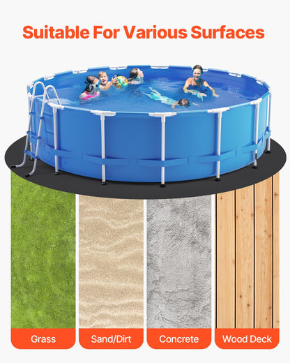 24ft Round Pool Liner Pad, Pool Liner Pad for Above Ground Swimming Pools, Extra-Thick Pool Mat, Prevents Punctures, Recycled Geotextile Material Underlayment Pad, Extend Liner Life