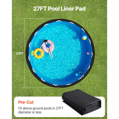 27ft Round Pool Liner Pad for Above Ground Pools Heavy Duty Pool Mat