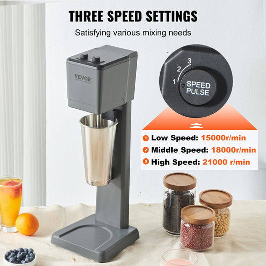 Electric Milkshake Mixer, 250W, Single Head, 820 ml Stainless Steel Cup