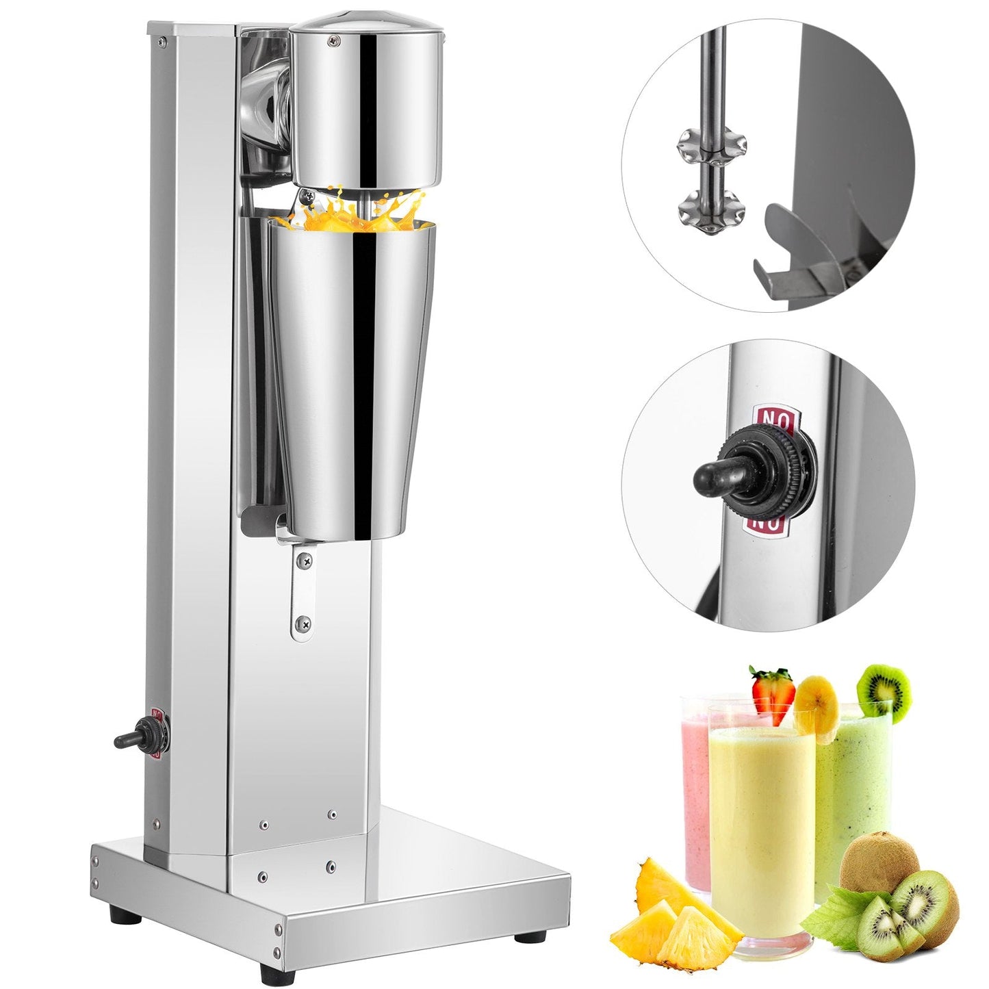Electric Milkshake Maker Kit, Stainless Steel, 800ml, 4kg, Two-Speed Design