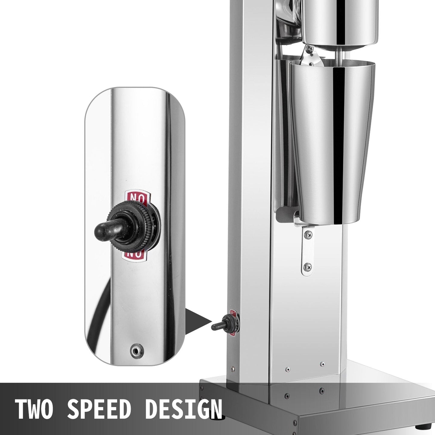 Electric Milkshake Maker Kit, Stainless Steel, 800ml, 4kg, Two-Speed Design