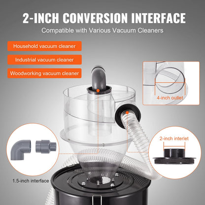 Cyclone Dust Separator with 0.42m Drum for 50L Tank, Easy Installation