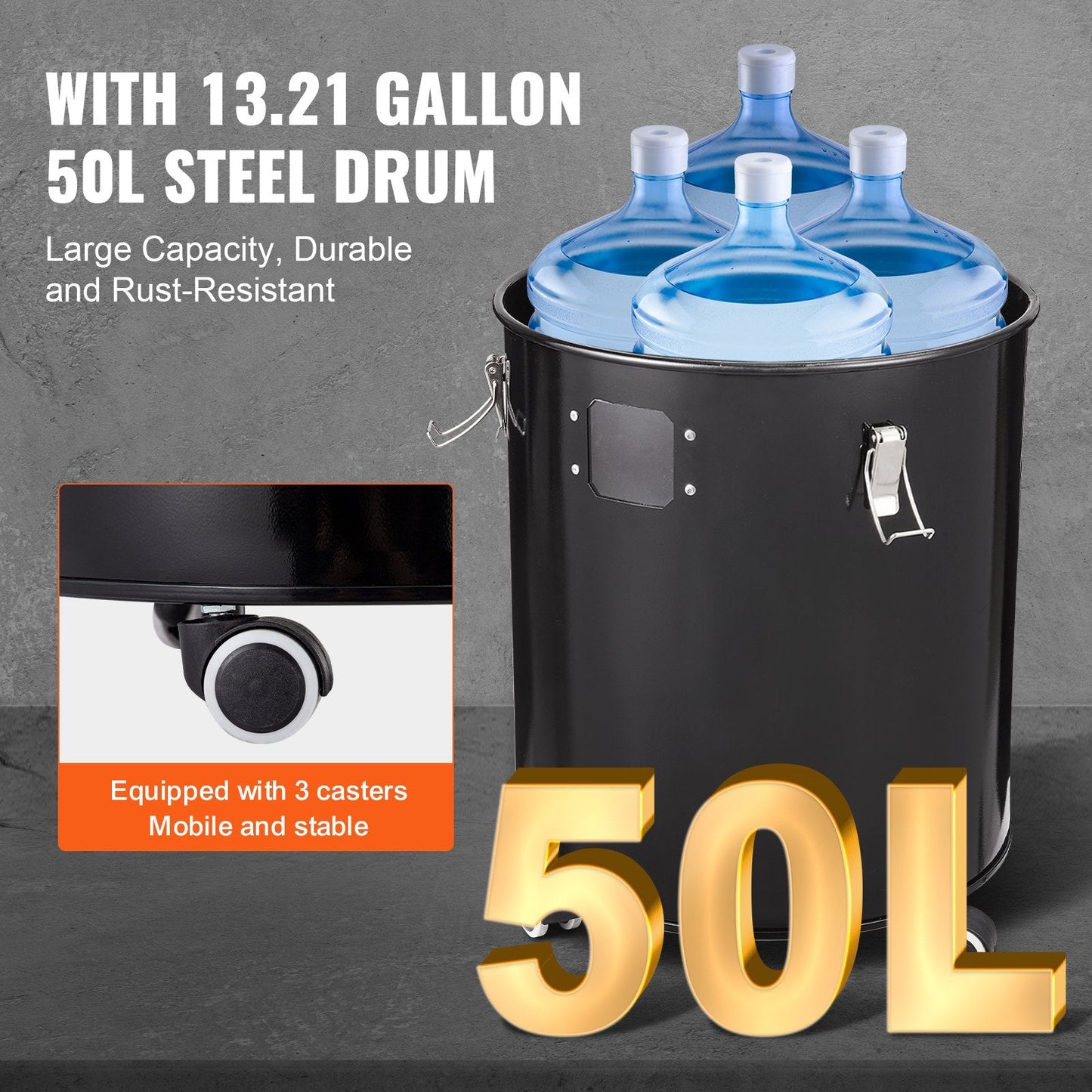 Cyclone Dust Separator with 0.42m Drum for 50L Tank, Easy Installation