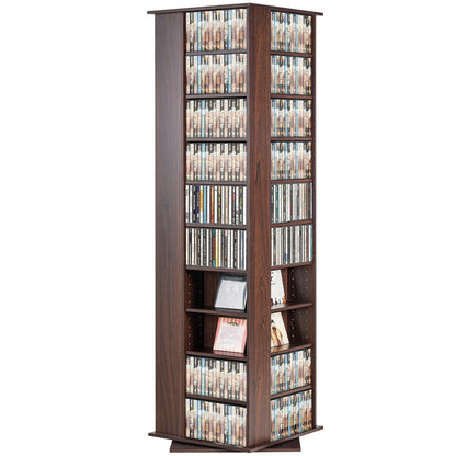 4-Sided Rotating Media Tower, Holds 1040 CDs, Espresso Finish, 1.65 Meters Tall