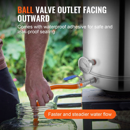 16 Gallon Stainless Steel Home Brew Kettle Set with Accessories